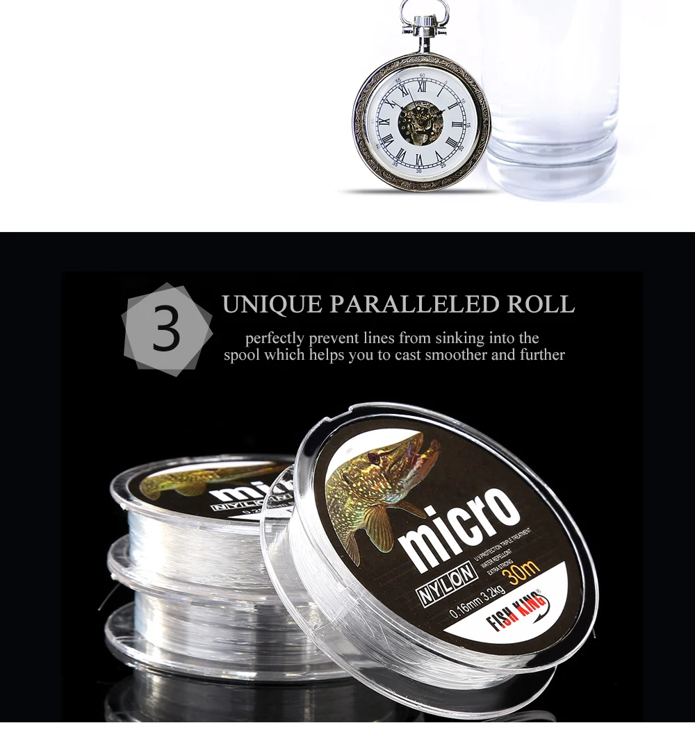 NGB 30M MICRO Nylon Eisfischerschnur 0,08mm-0,25mm 2,9LB-12,5LB Extra Starke Angelschnur für Winter-Eisfischen – Detail 5