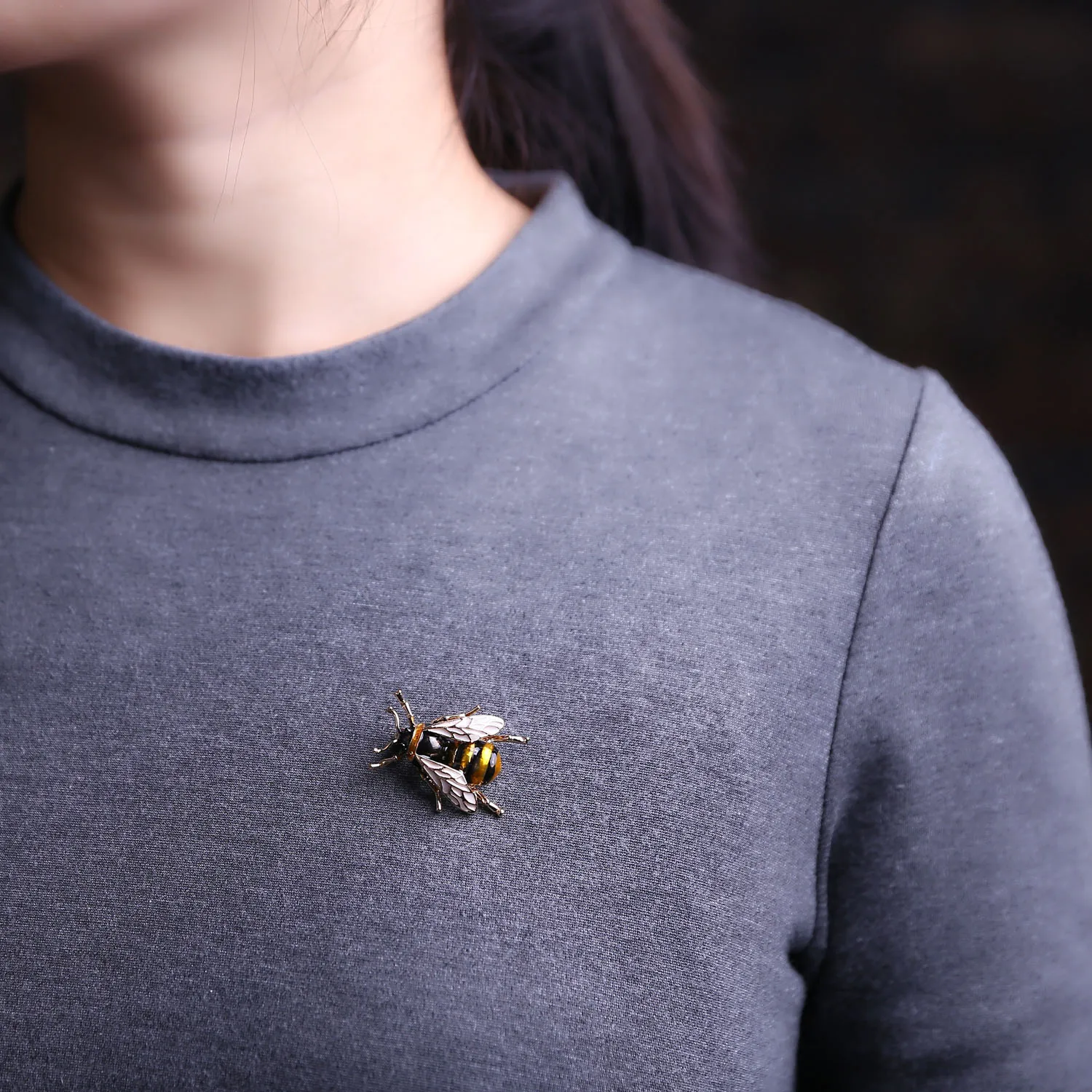 Rinhoo Zarte Kleine Biene Brosche Kristall Strass Insekt Ant Fliegen Bee Tier Honigbiene Emaille Pins Broach Nadel Abzeichen Geschenke – Detail 38