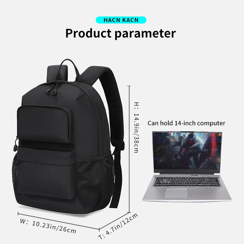 HK Anti-Theft Computer Fashion Backpack For Men Waterproof Casual School Bag New Design Multifunctional Business Travel Backpack