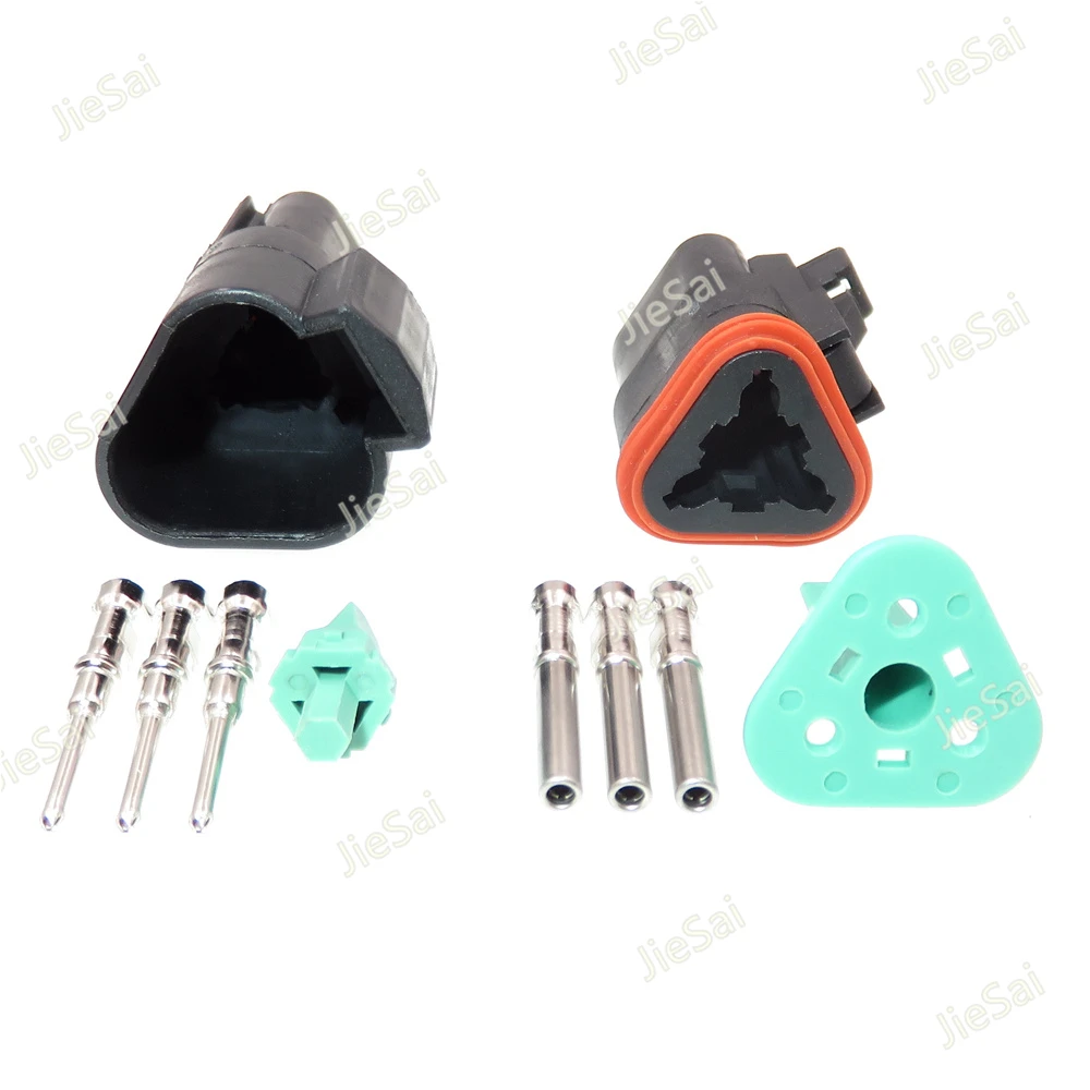 3 Pin DT06-3S DT04-3P Black Color DT Auto Deutsch Connector Automotive Plug With Terminals