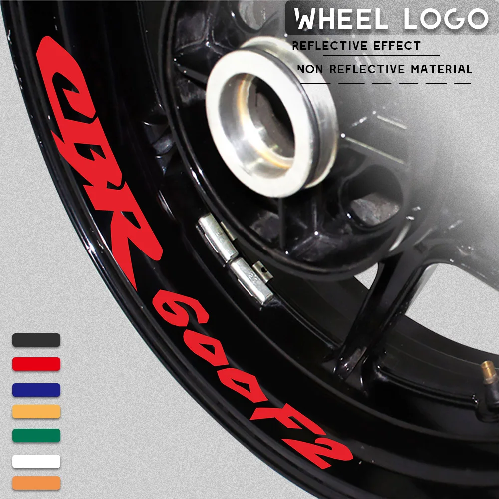 

Motorcycle sticker waterproof decorative wheel stripe logo with reflective MOTO inner ring decal for HONDA CBR600F2 cbr 600f2