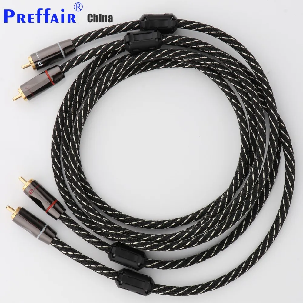

OFC Copper Signal Cable With Gold Plated RCA Plug Double Magnetic Ring Anti-interference HiFi Audio Amplifier Interconnect Cable
