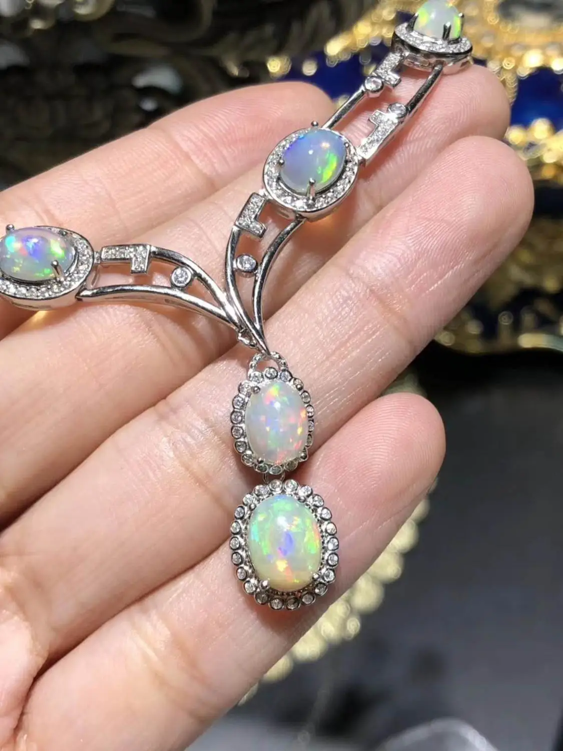 

100% Natural And Real Opal pendant Necklace Natural real Opal 925 sterling silver Pendant