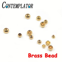 CONTEMPLATOR 60pcs Fly Tying Nymph Bead Head Brass Beads 2.5mm/3.0mm/3.5mm/4.0mm Countersunk Beads Fishing Accessories Streamer