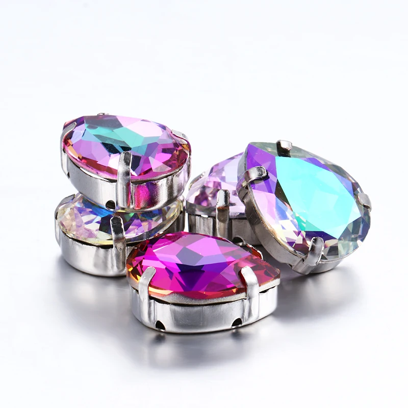 High Quality Sew On Crystal Rhinestones Stones Glass Crystal Fancy Drop Claw Stone DIY Clothing Accessories Jewelry Making