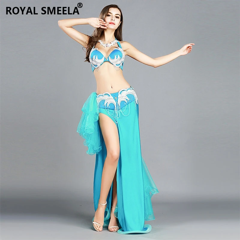 Belly dance costume professional Stage Performance wear Women Belly Dancer Outfit Sequin bra belt skirt Sexy Belly Dance Wear