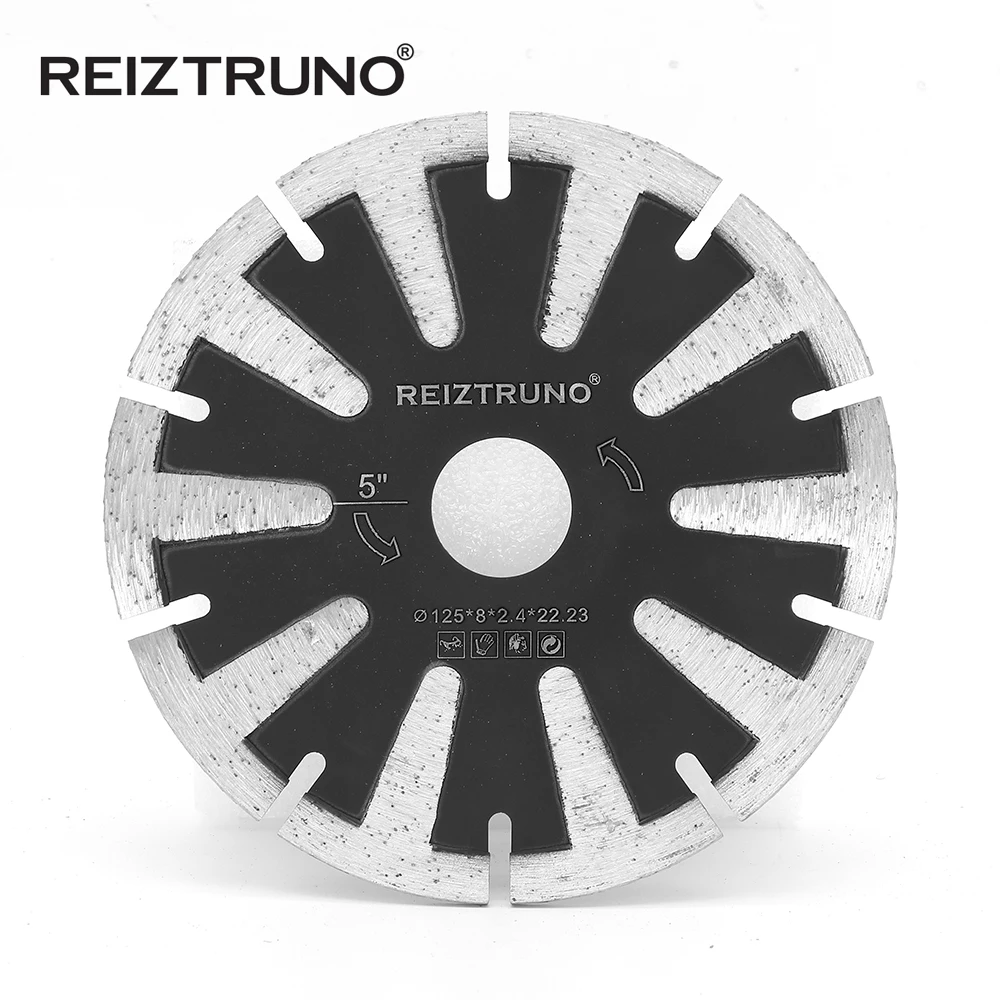 

REIZTRUNO 125mm hot pressed T-Segment Curve Cutting blades CNC Diamond Saw Blade for concrete sandstone granite wet dry use