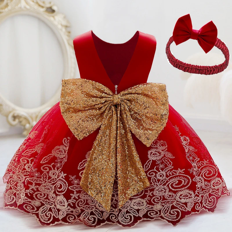 Pageant Ceremony Child Baptism 2 1 Year Birthday Dress For Baby Girl Clothing Princess Dresses Child Party Dress Christmas