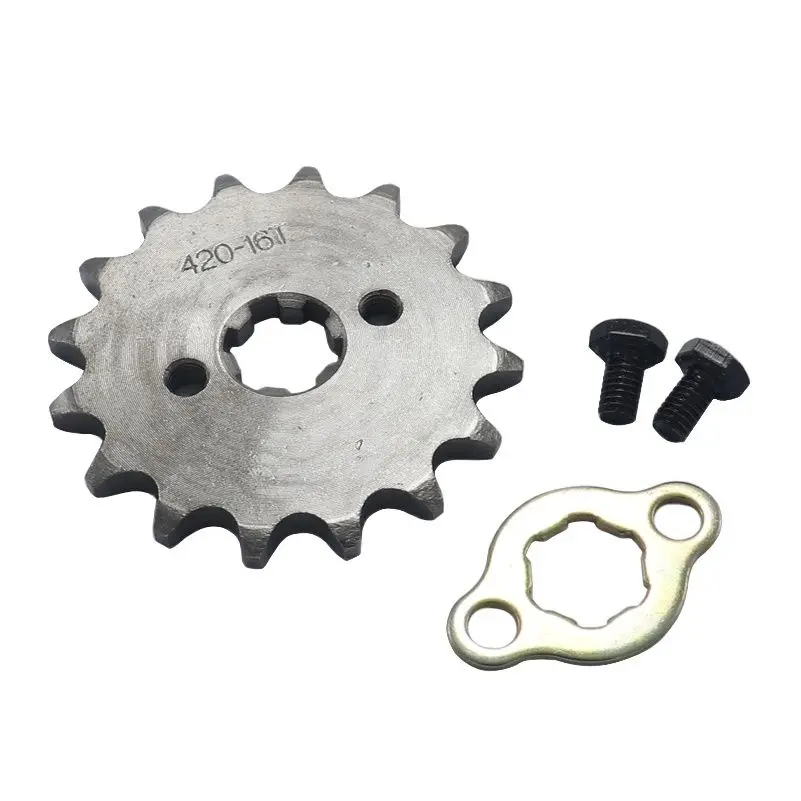 Front Engine 420# 16T 16 Teeth 17mm 20mm Chain Sprocket With Retainer Plate Locker