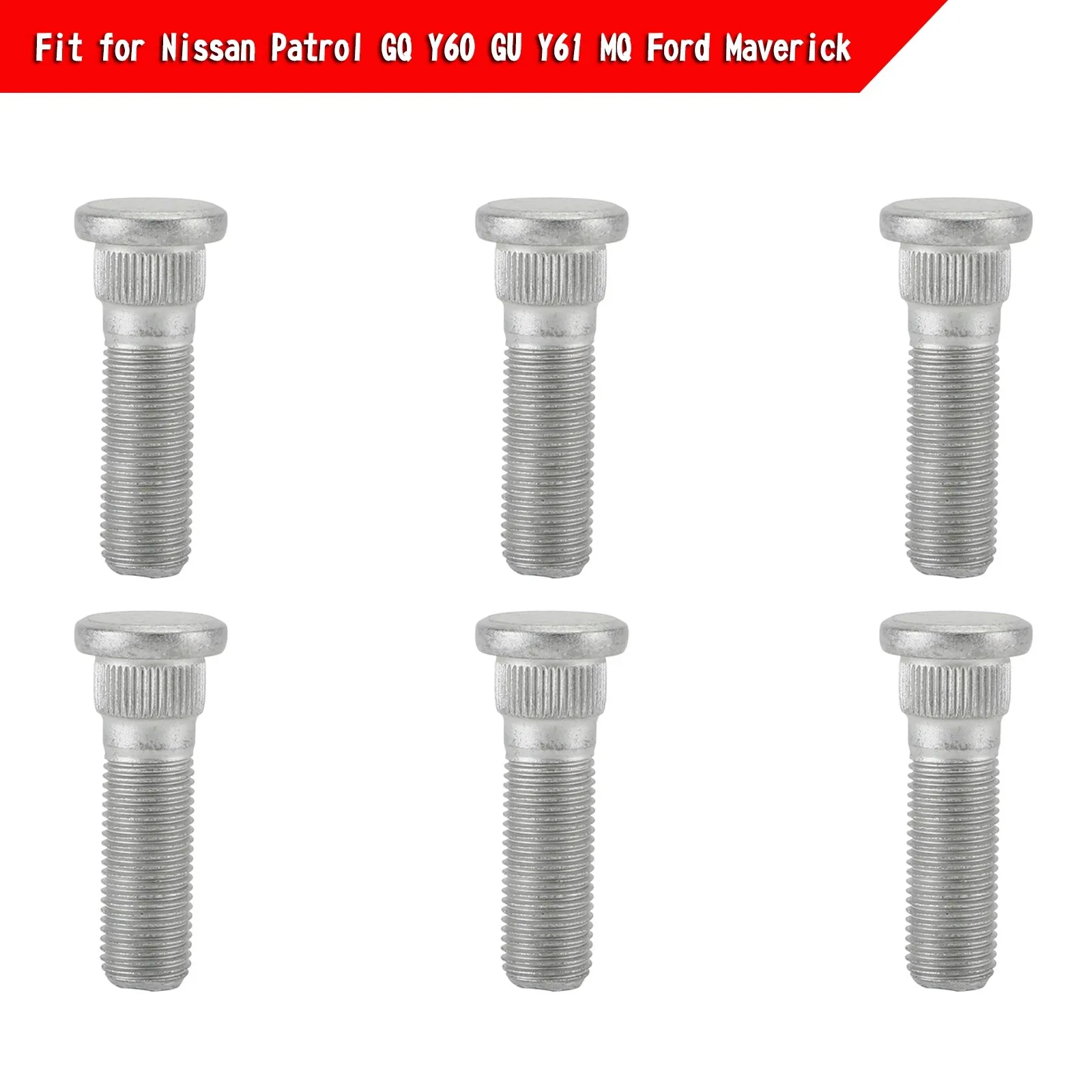 Areyourshop 6pcs Front Wheel Stud Kit Fit For Nissan Patrol GQ Y60 GU Y61 MQ For Ford Maverick 40222C6000 Car Auto Parts
