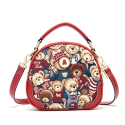 Zoey cross-body bag female fashion cute shoulder bag fashion handbag adorable bear small round bag manufacturers direct sales