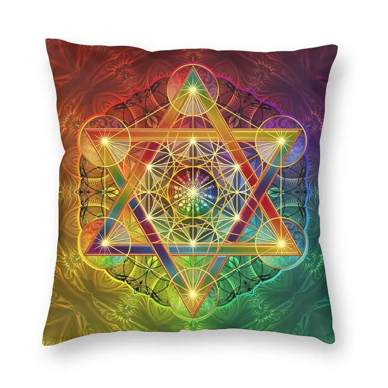 

Metatron's Cube With Merkabah And Flower Of Life Pillow Case Home Decor Cushions Throw Pillow for Sofa Double-Sided Printing