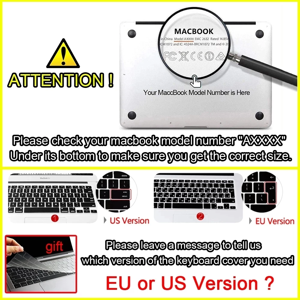 Imagem -02 - Capa para Laptop para Macbook Air 13 13.6 m1 m2 A2337 A2681 A1932 Capa Rígida para Macbook Pro 13 14 A2338 A2289 A2251 Tampa do Teclado