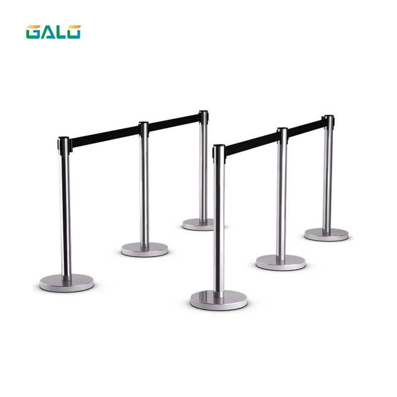 3meters Stainless Steel Warning Line Traffic queue barrier post Crowd Control Barrier 2pcs a Pair for sale