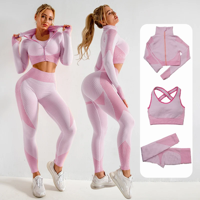 Women Yoga Set Gym Clothing Female Sport Fitness Suit Running Clothes Yoga Top+  Leggings Women Seamless Gym Yoga Bra Suits S-XL