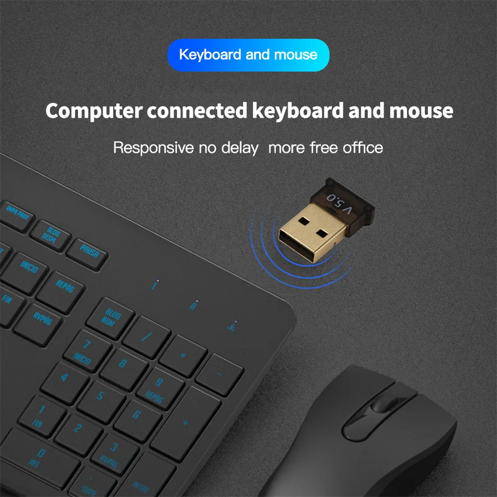 PzzPss USB بلوتوث 5.0 محول دونغل عالية سرعة الارسال بلوتوث صغير 5.0 4.0 USB استقبال ل جهاز كمبيوتر شخصي محمول