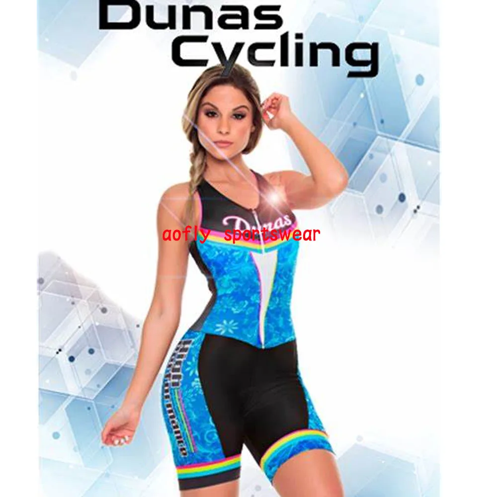 2022 Dunas Clothes Cycling Triathlon Skinsuit Sets Sleeveless Macaquinho Ciclismo Feminino Gel Sexy Bike Jumpsuit Kits Summer