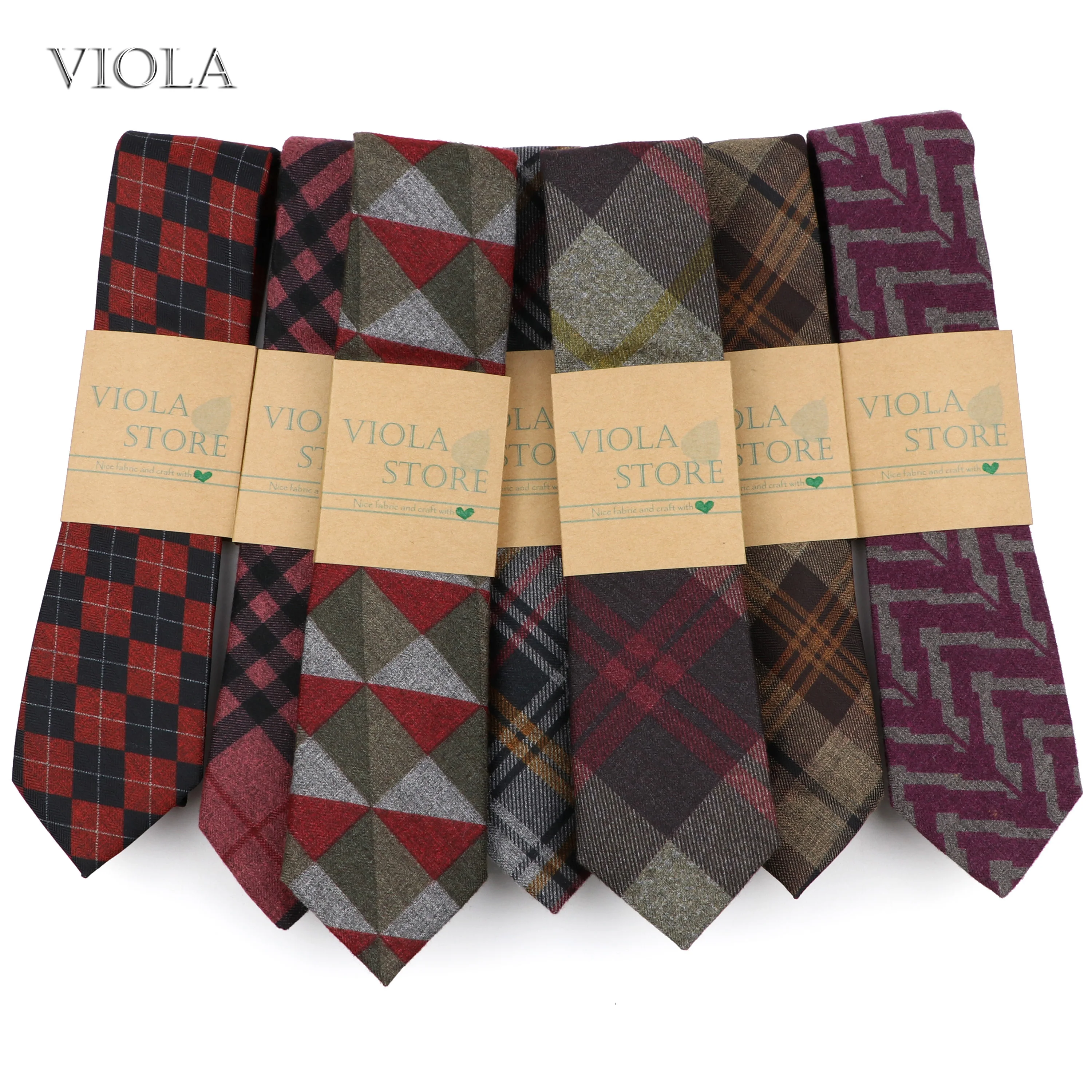 Gravata de algodão de lã macia masculina, gravata xadrez listrada estreita, terno smoking justo, acessório de camisa, lazer vermelho e azul, presente masculino vintage, 6cm