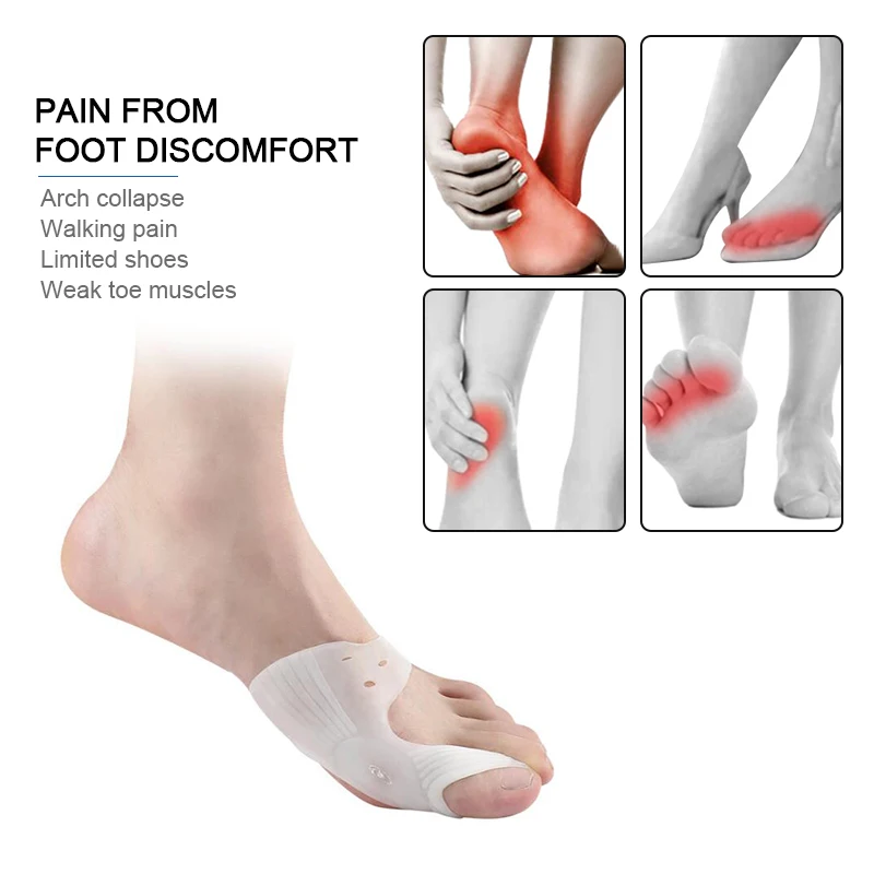 2Pcs Teen Orthopedische Bunion Siliconen Gel Duim Afscheiders Spacers Hallux Valgus Corrector Bretels Tenen Pedicura Voetverzorging Tool