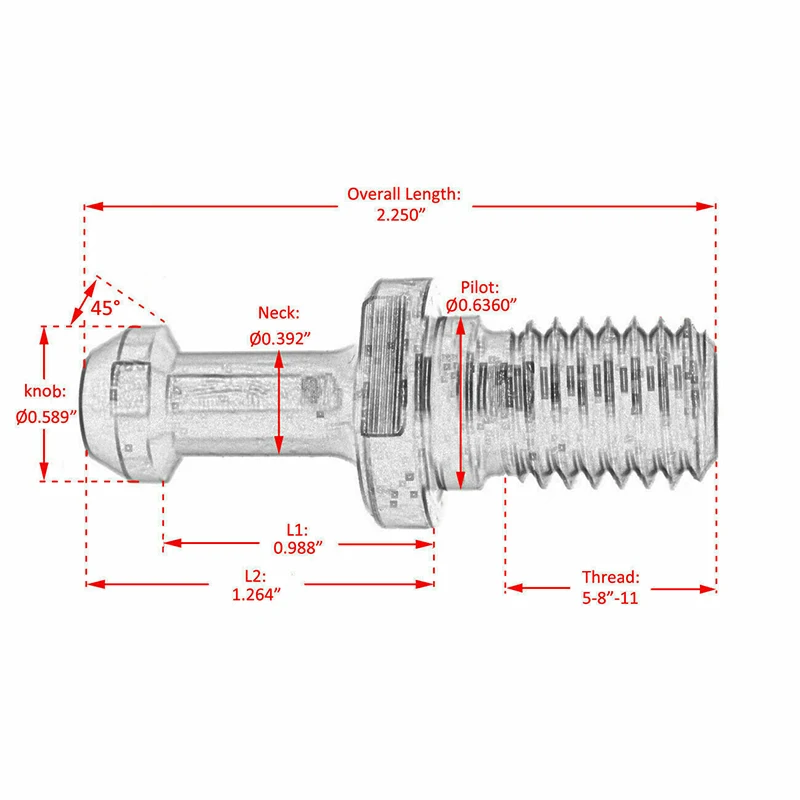 مقبض الاحتفاظ بمسمار التثبيت CAT40 ، 45 درجة ، حامل أداة الطحن CNC ، مضاد للكسر لـ HAAS CAT CNC ، فضي/أسود ، 10 قطعة #6