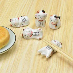 Hot Lucky Cat Chopsticks Holder Japanese Ceramic Chopsticks Care Ceramic Lucky Cat Home Hotel Ceramics Cute Tableware Food Sushi