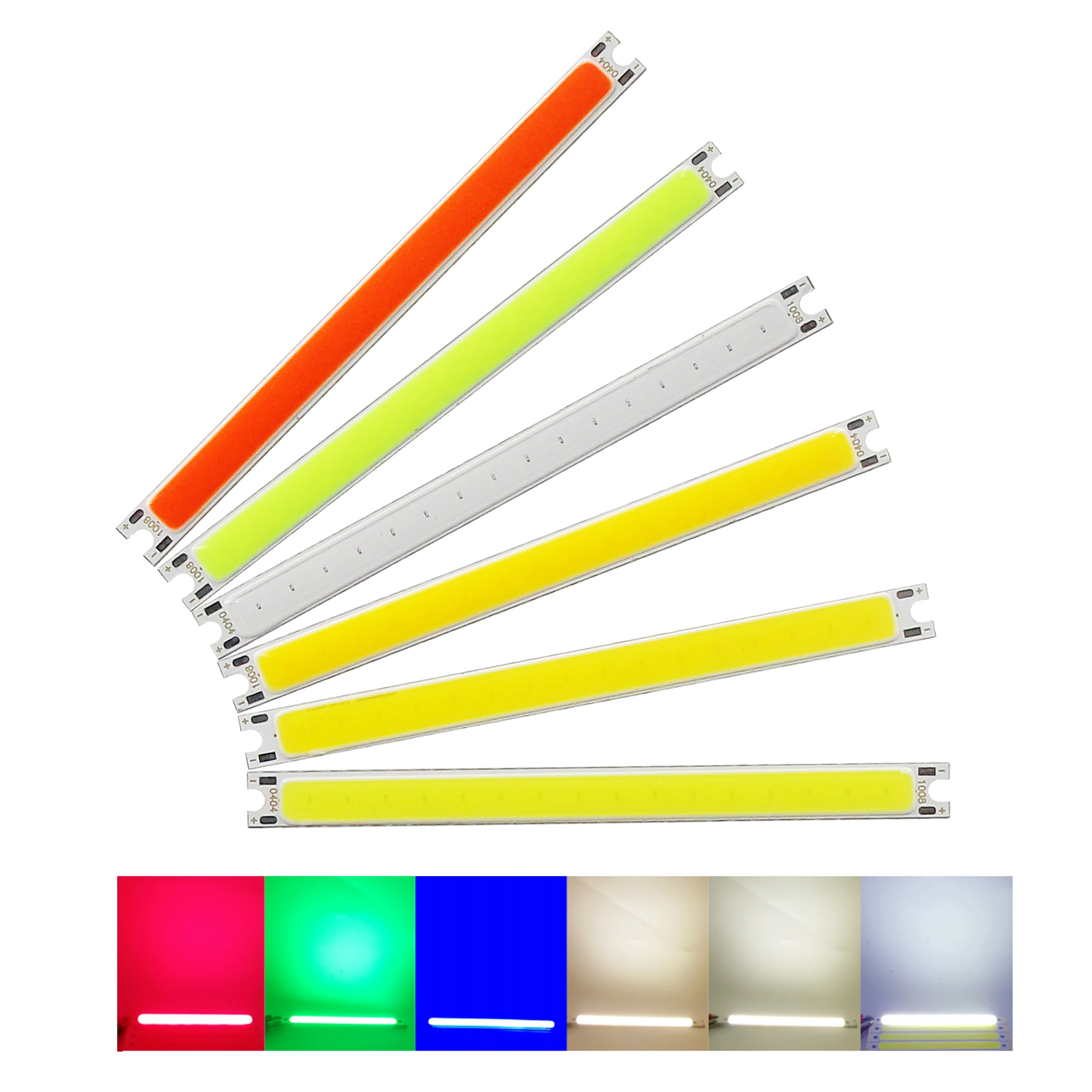 100mm 8mm LED Strip COB module Light Source Lamp 12V DC red blue green Warm White 5W LED FLIP Chip Bulb for DIY lamp