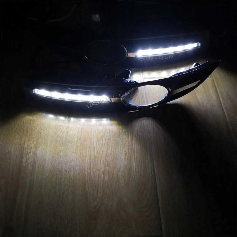 2Pcs x LED DRL For VW Passat B6 2006 2007 2008 2009 2010 2011 Car-styling LED DRL Daytime Running Light Waterproof With Harness