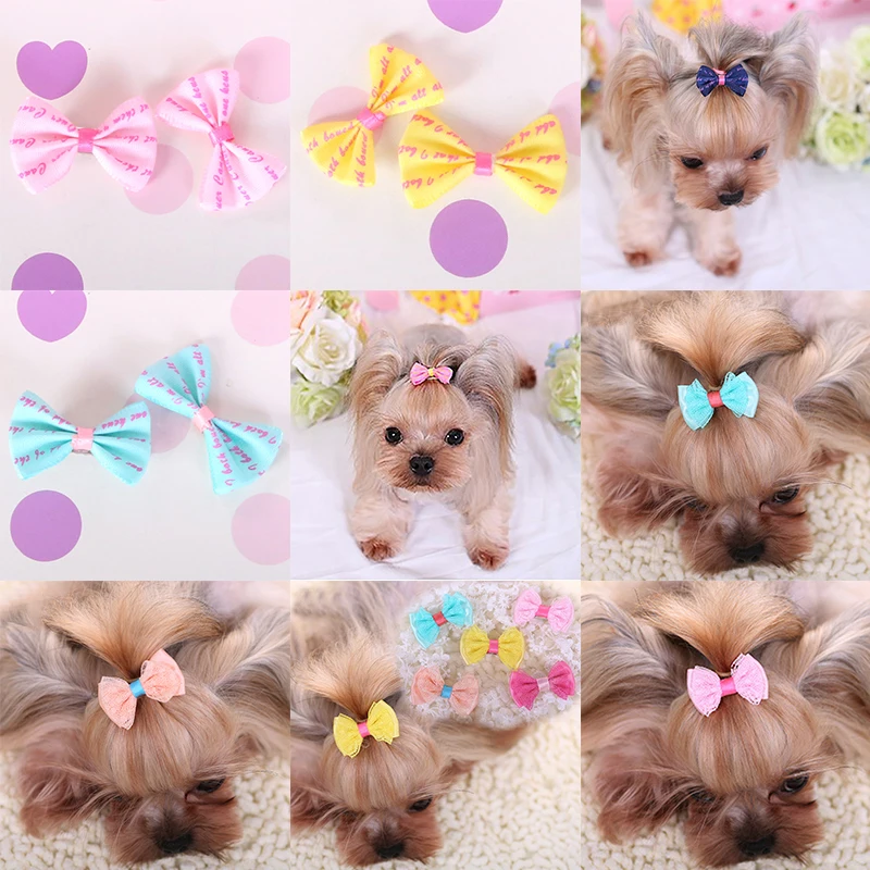 

2PCs Cute Bow Hairpin For Cats Dogs Photography Props Decoration Pet Jewelry Bow Pet Hair Accessories Kawaii Bowknot Goods