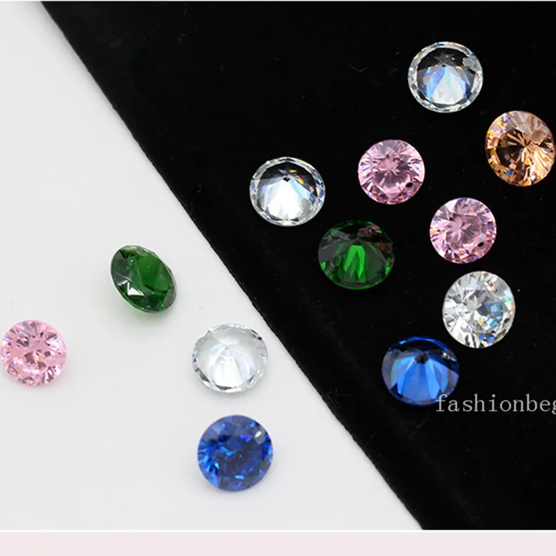 6-10mm 1 holes Nature zircon  cut Gems point back crystal rhinestones pendants loose beads necklace earring DIY craft