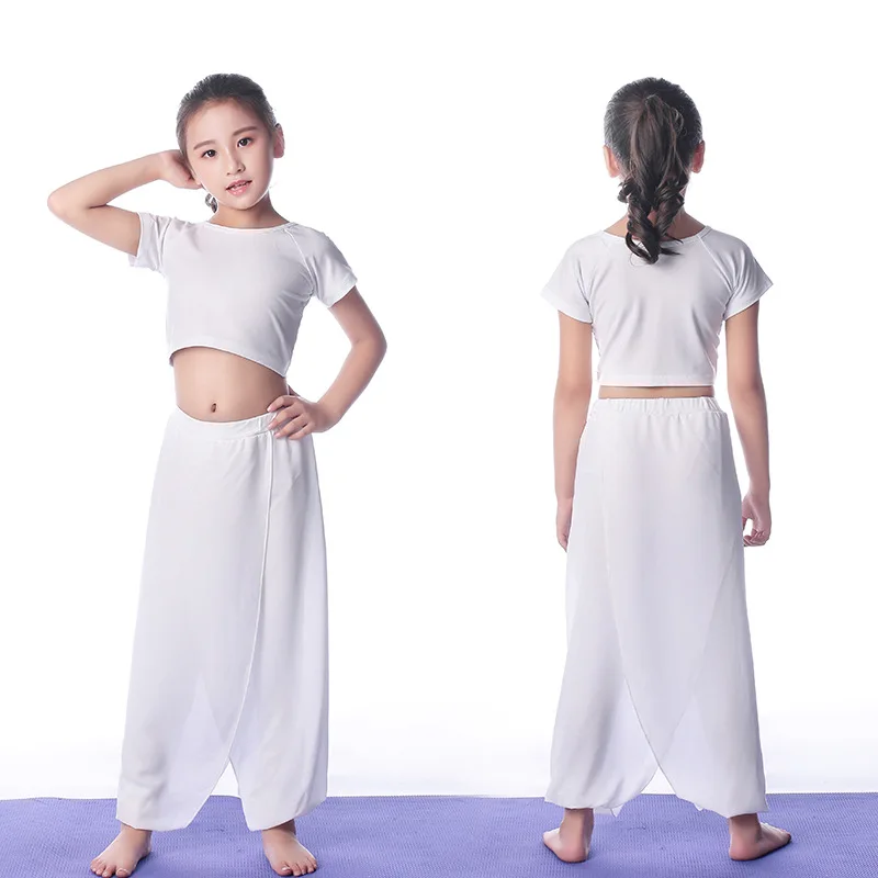 Professional children's performance clothes parent child yoga clothes sports suit Chiffon elegant dance clothes children's train