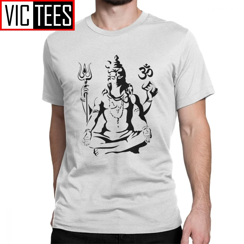 Lord Shiva Sketch T-Shirts Men Short Sleeve Stylish Tee Shirt Crewneck Cotton Clothes Travel T Shirt for Men