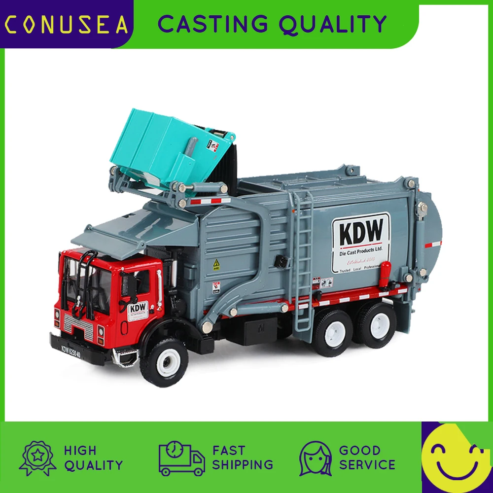 Garbage Cleaning Alloy Car Model Die Casting Models Sanitation Rubbish Truck Tractor Construction Engineering Vehicle Toys Kids