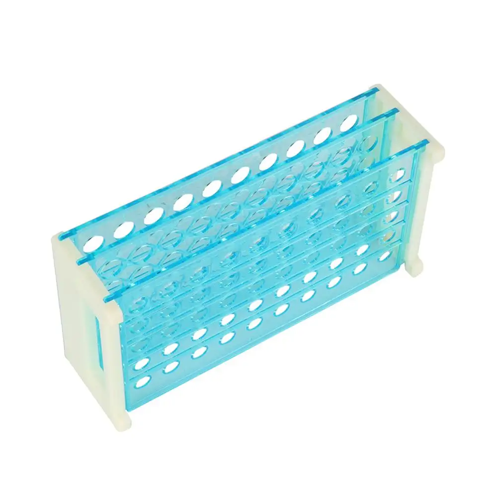 Plastic Test Tube Stand Bracket for 13mm Diameter 50 Holes Positions Plastic Three Deck Test Tube Stand Rack 1 Pc