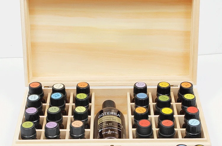 doTERRA Essential Oil Storage Box 25 Compartment Wooden Organizer