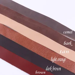Natural Leather Brown Purse Strap Leather Italian Flat Calf Leather Strips Cowhide Leather Craft for Belt Wallet Bag Shoes
