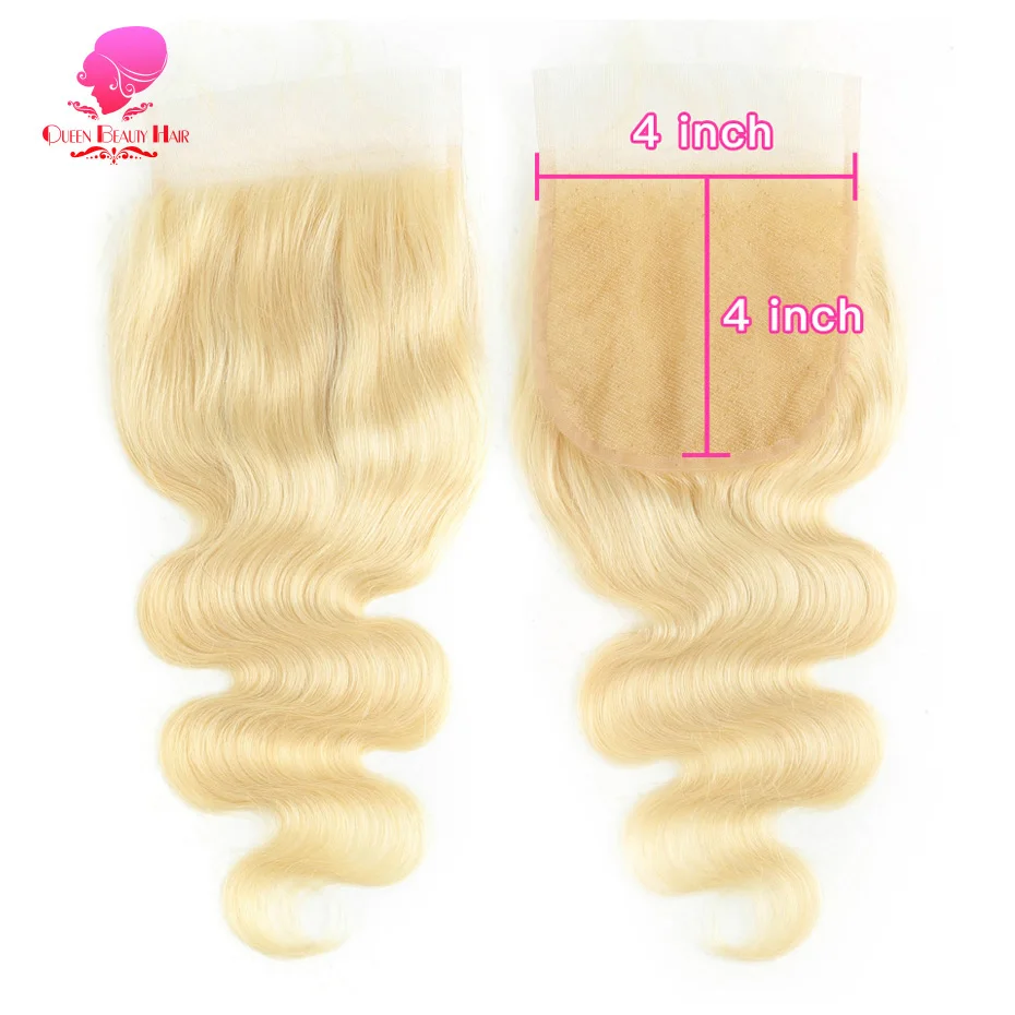 Queen Beauty 613 Honigfarbe Blonde Körperwelle Remy Echthaar 4x4 5x5 Malaysischer Spitzenverschluss mit Bündel 8-30 32 34 36 Zoll – Detail 5