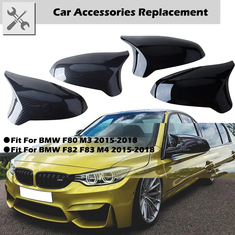 

Rhyming Car Rearview Mirror Cover Side Wing Mirrors Cap Black LHD M Performance Accessories Fit For BMW F80 M3 F82 M4 2015-2018