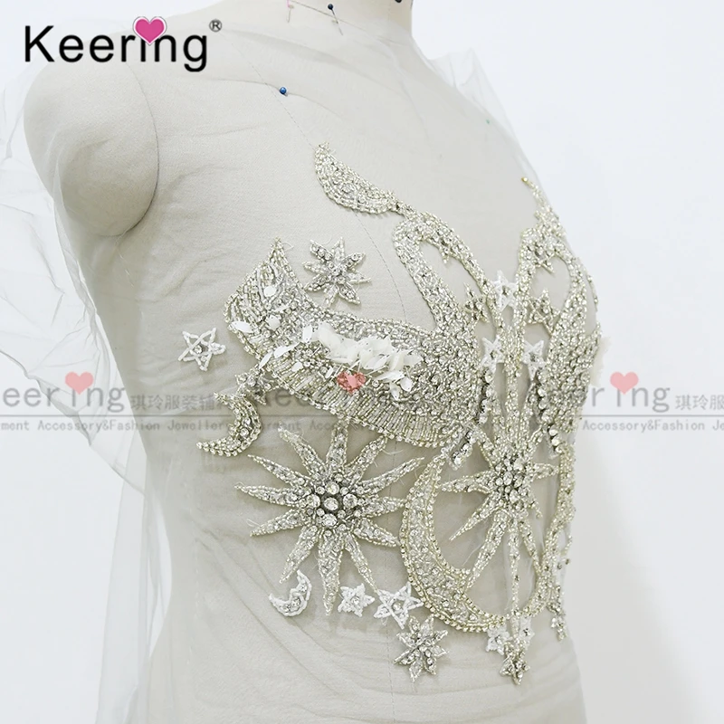 Keering Rhinestone Applique for Wedding Dress, Sexy Body, WDP-118