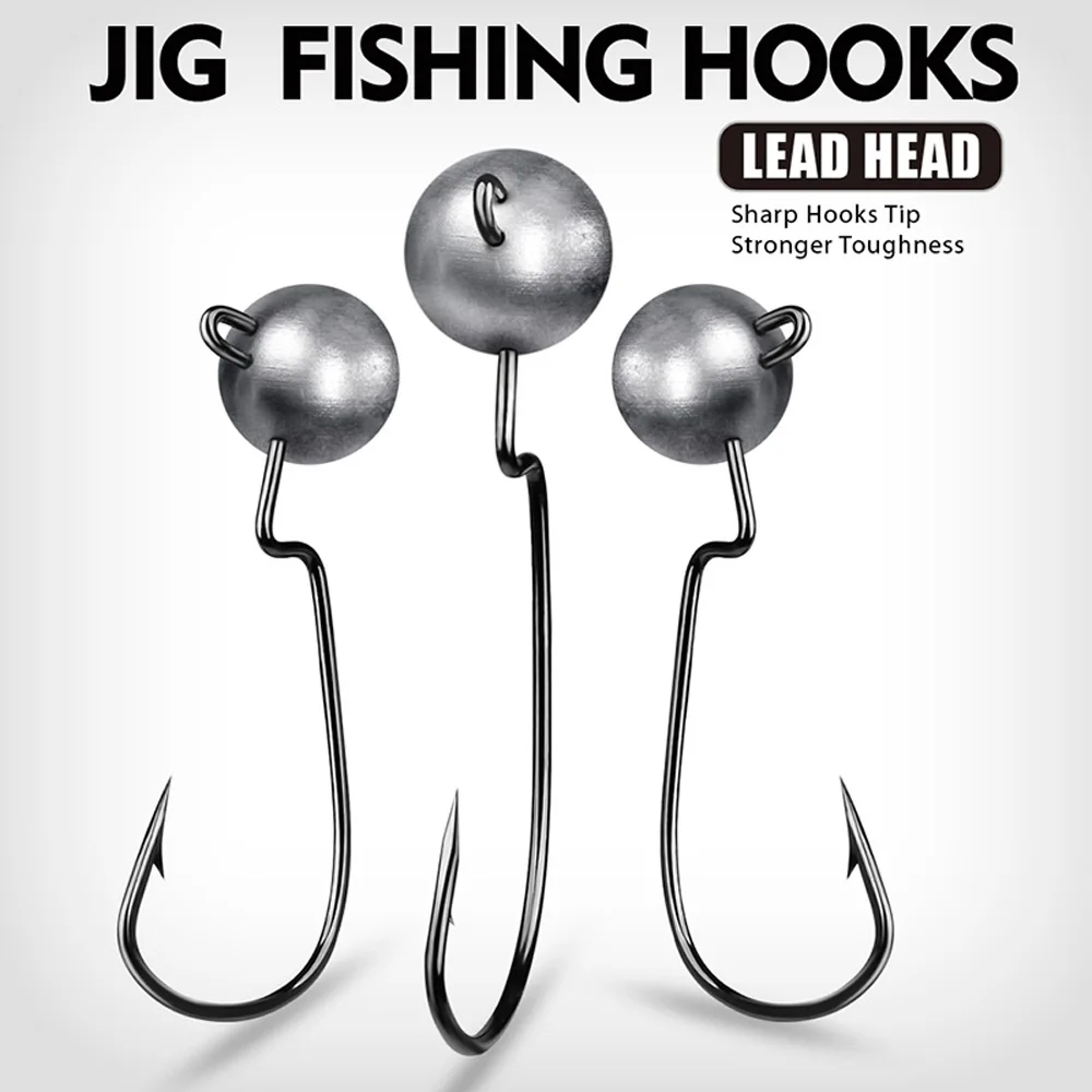 10 Stück Jigging Metallköder-Haken 3,5/5/7/10g Gewichte Breite Offset-Angelhaken Weiche Köder-Jigs mit Widerhaken für Barsch-Angeln – Detail 1