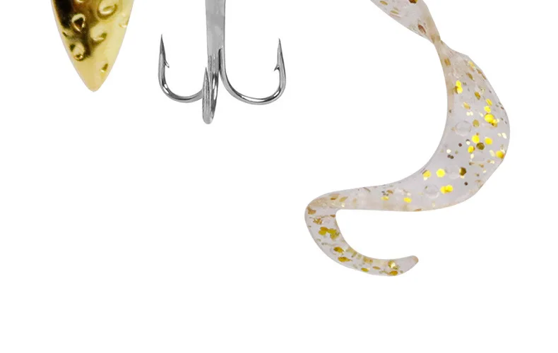 Fischform-Jigkopfhaken, einzelner Drillinge, kräftige Haken, Stachelköder, Teslon, 7 g, 10 g, 17 g, mit Rotationsspinner, 1 Stück im Angebot – Detail 14