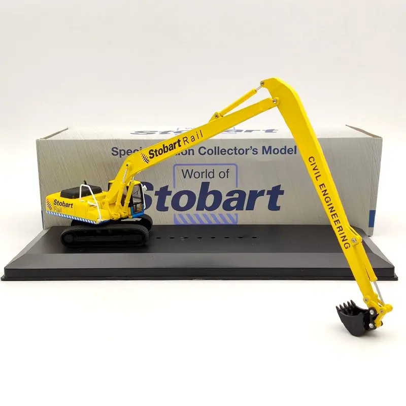 Atlas 1:76 Eddie Stobart Rail Komatsu PC340 Hydraulic Excavator W122 Civil Engineering Yellow Diecast Models Collection Toys Car