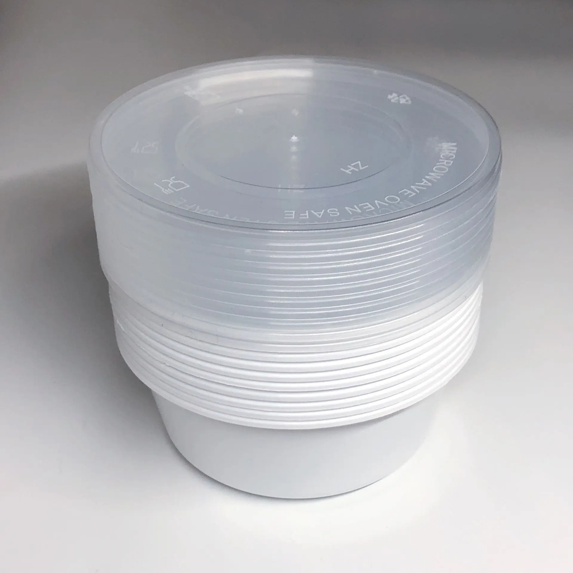 Disposable Plastic Lunch Bowl with Lids, Food Container, Storage Box, Lunch Box, Fruit Packaging Box, White, 10Pcs Set, 300ML