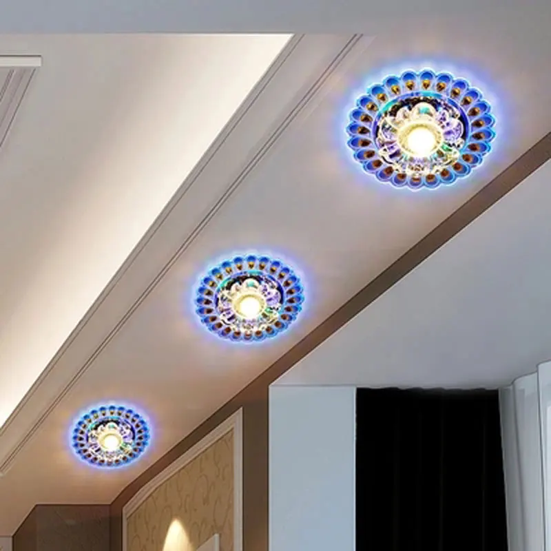 Modern LED Crystal Ceiling Light Circular Mini Ceiling Lamp Luminarias Rotunda Light For Living Room Aisle Corridor Kitchen