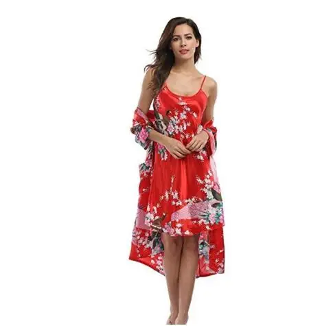 2019 mulheres robe & vestido conjuntos sexy rendas sleep lounge pijamas de manga longa senhoras nightwear roupão noite vestido com almofadas no peito