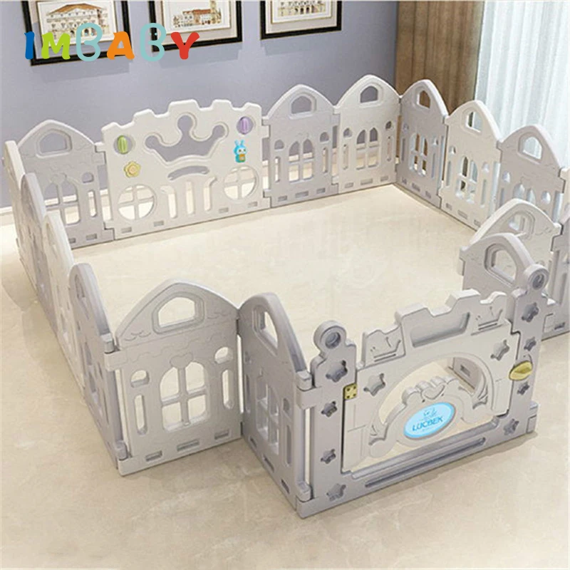 IMBABY Foldable Baby Playpen For Children Safety Barrier HDPE For Newborn Ball Dry Pool Playground Fence Indoor Kids Play Center