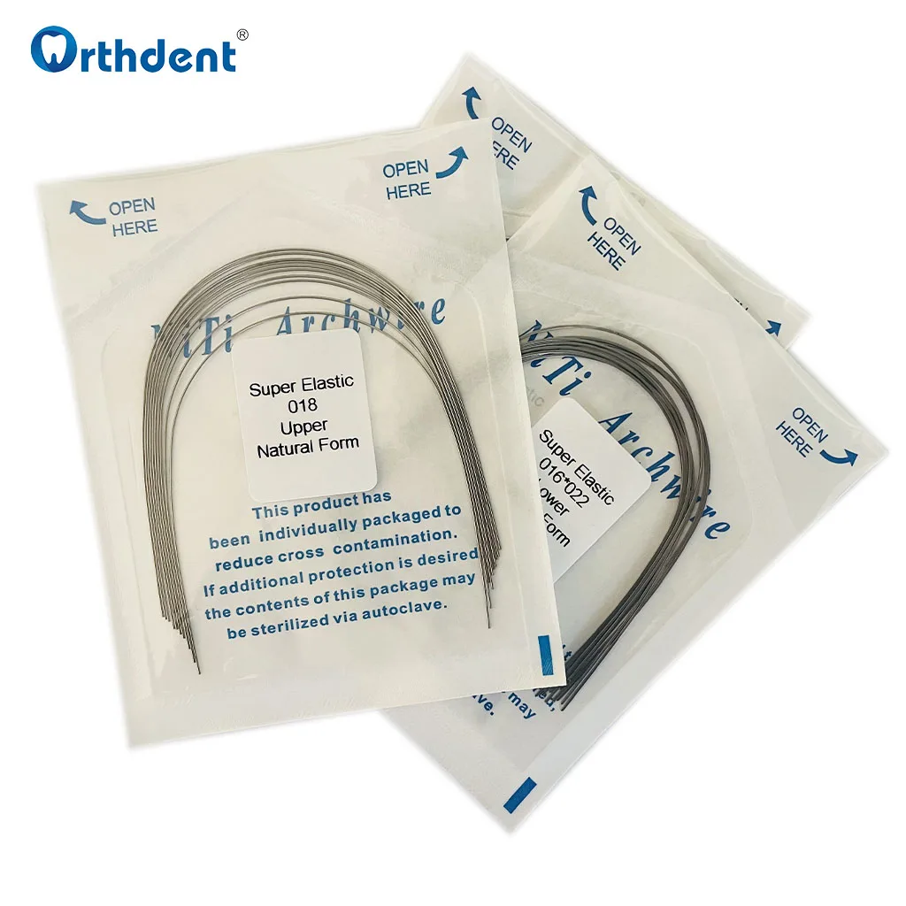 2 Packs Dental Nitinol Memory Wire Arch Top Forms Ortodontic Archwire Round/Rectangular Natural Form Dentistry Accessories