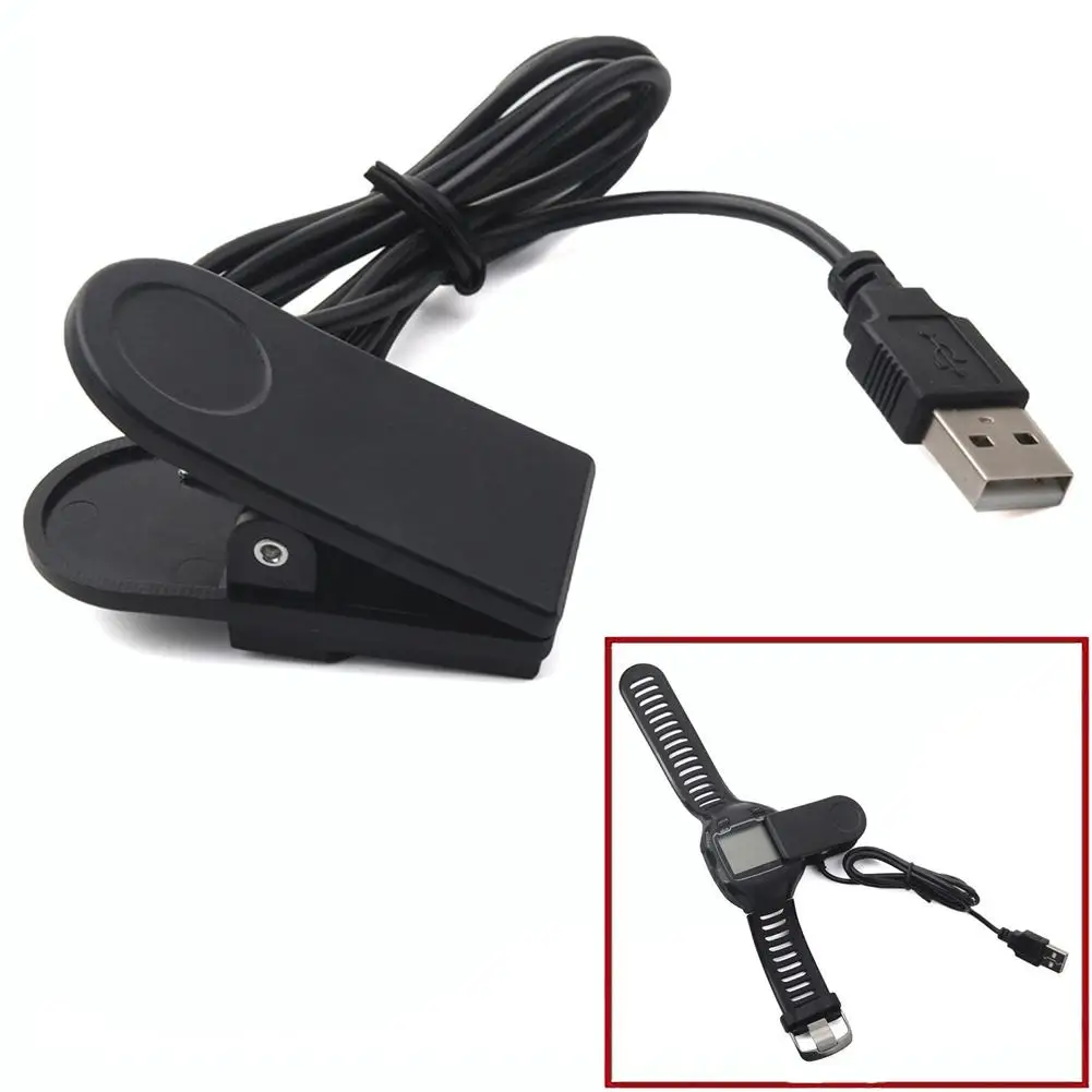 ALLOYSEED 1m USB Charging Cable Clip Charger Dock Cradle For Garmin Forerunner 405CX 405 410 910XT 310XT Smart Watch Accessories