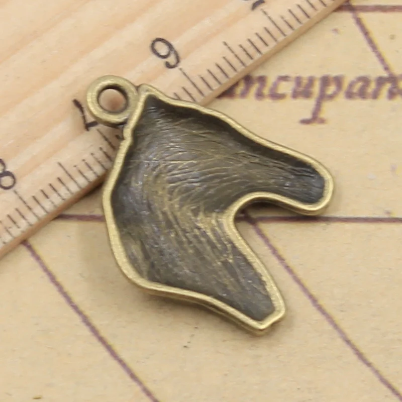 15pcs Charms Steed Horse Head 28x22mm Antique Bronze Silver Color Pendants Making DIY Handmade Tibetan Finding Jewelry