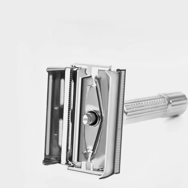 男性用のクラシックなレトロなステンレス鋼かみそりハンドル,顔のシェービング,ストレートカット