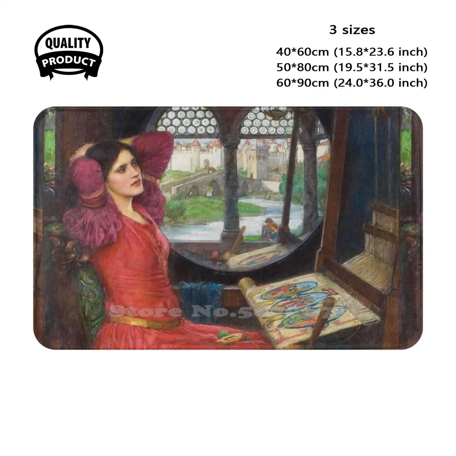 Lady Of-Sick Of Shadows-John William Waterhouse Soft Cushion Home Carpet Door Mat Car Rug John William Waterhouse Pre Womens